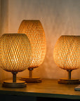 TranquilBamboo - Round 1-Light Woven Table Lamp