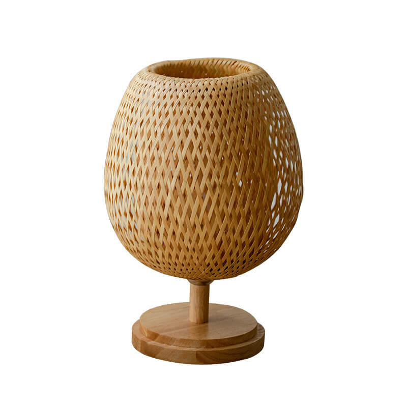 TranquilBamboo - Round 1-Light Woven Table Lamp