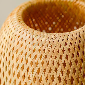 TranquilBamboo - Round 1-Light Woven Table Lamp