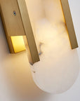 AlabasterGlow - Elegant Wall Light with Brass Accents