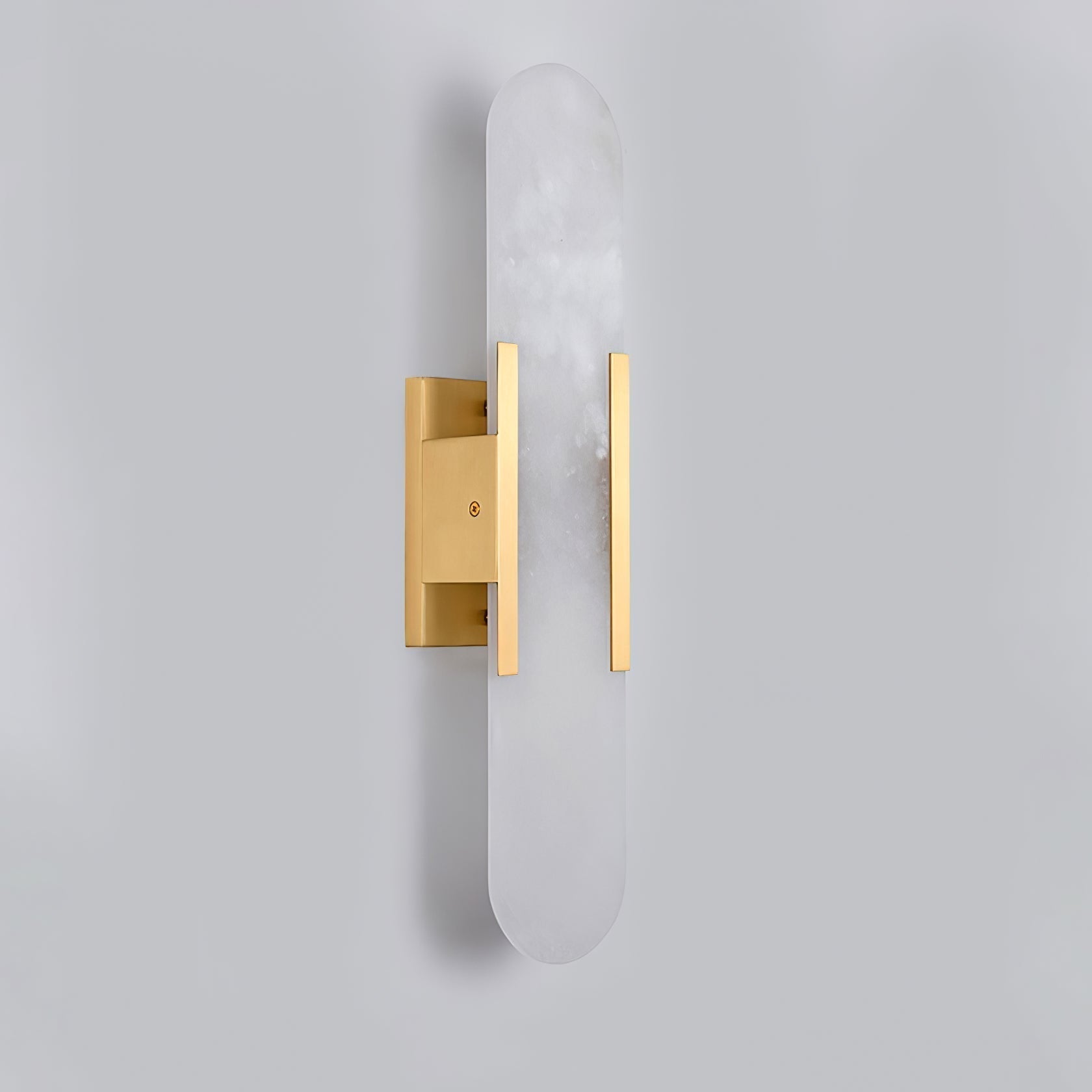 AlabasterGlow - Elegant Wall Light with Brass Accents