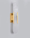 AlabasterGlow - Elegant Wall Light with Brass Accents