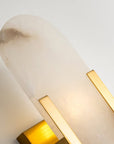 AlabasterGlow - Elegant Wall Light with Brass Accents