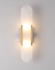 AlabasterGlow - Elegant Wall Light with Brass Accents