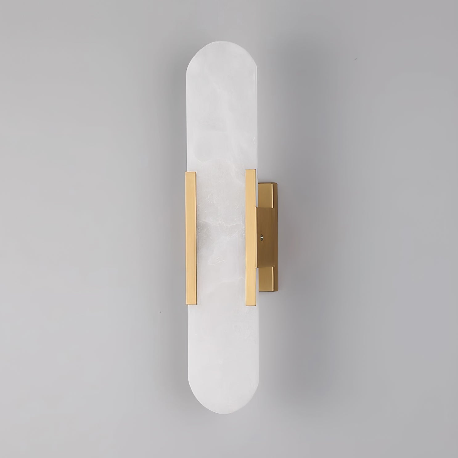 AlabasterGlow - Elegant Wall Light with Brass Accents