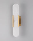 AlabasterGlow - Elegant Wall Light with Brass Accents