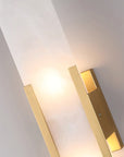 AlabasterGlow - Elegant Wall Light with Brass Accents