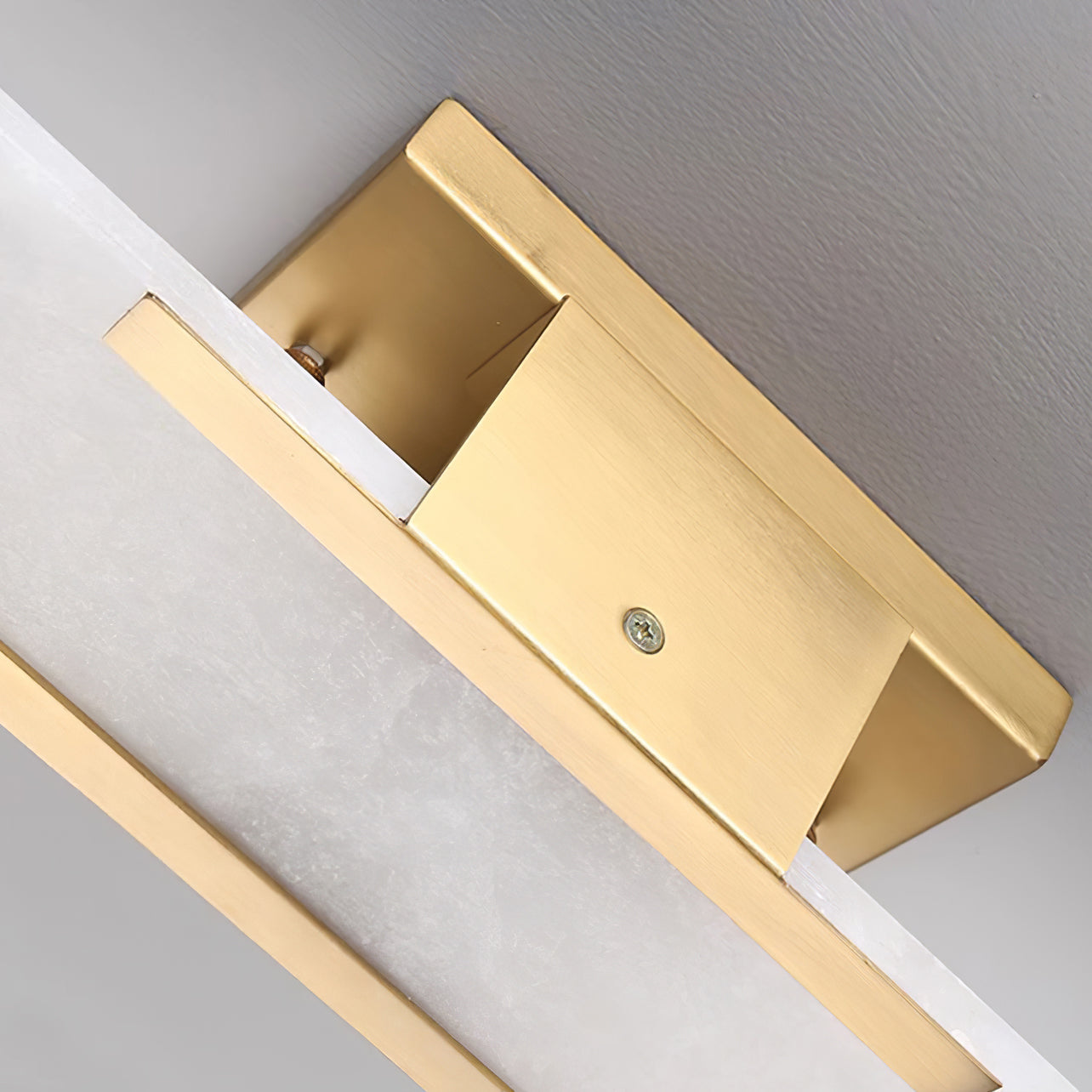 AlabasterGlow - Elegant Wall Light with Brass Accents