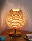 TranquilBamboo - Round 1-Light Woven Table Lamp