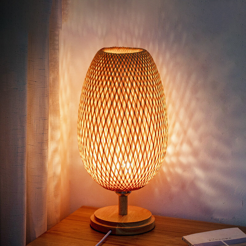 TranquilBamboo - Round 1-Light Woven Table Lamp