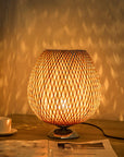 TranquilBamboo - Round 1-Light Woven Table Lamp