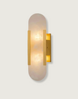 AlabasterGlow - Elegant Wall Light with Brass Accents